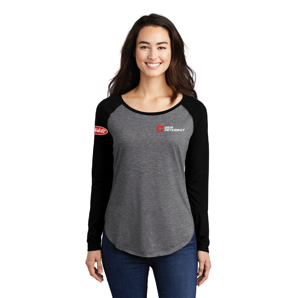 Sport-Tek ® Ladies PosiCharge ® Long Sleeve Tri-Blend Wicking Scoop Neck Raglan Tee - LST400LS